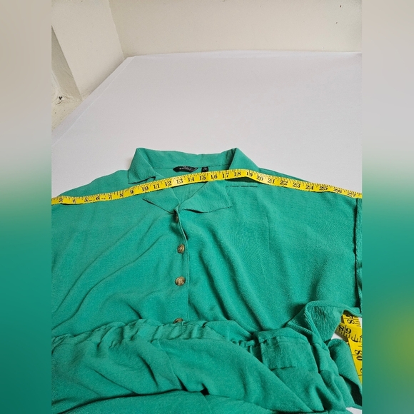 Mille Gabrielle,Jumpsuit,Women's 1X Green, Button-Up - Picture 3 of 8